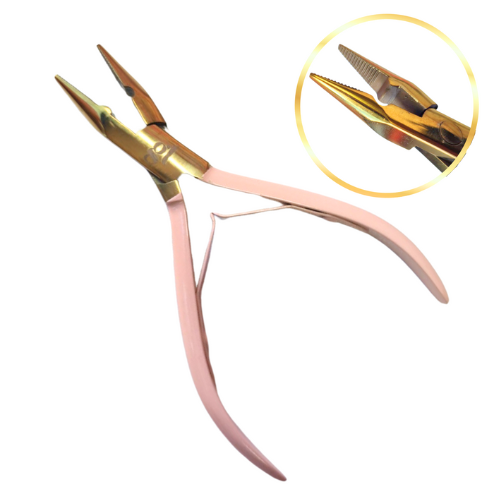 Professional Micro Ring Plier ( Gold & Pink)