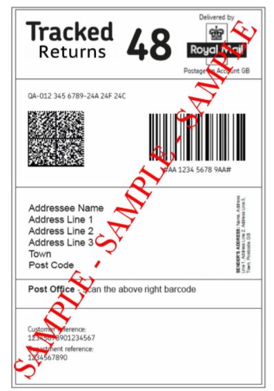 GL Hair Tracked Returns Label