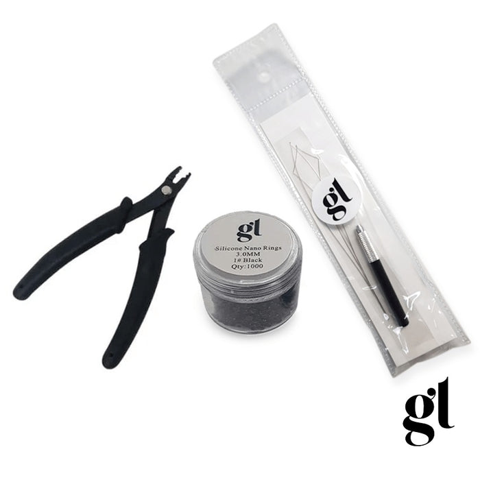 Nano Ring Kit (Black Pliers & Black Silicone Rings)