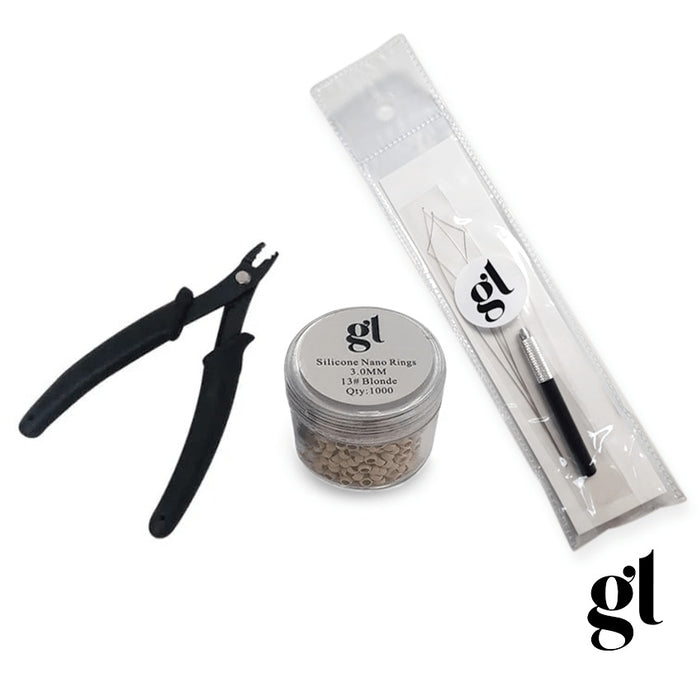 Nano Ring Kit (Black Pliers & Blonde Silicone Rings)
