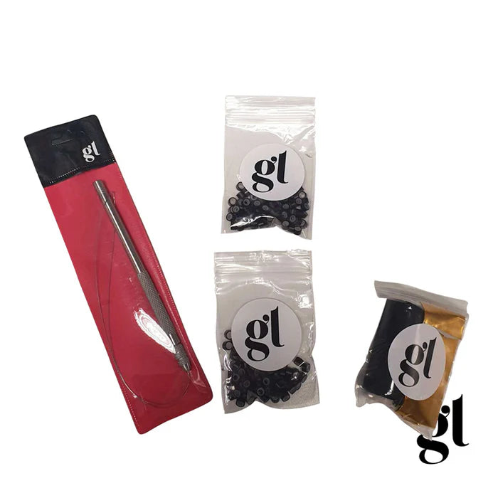 Professional Celebrity Weave Essential Kit ( Loop Tool, Thread & Needle and 200pc Micro Rings)