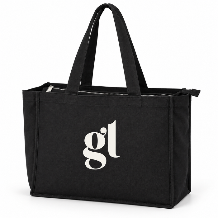 GL Hair Stylist & Extension Zipper Canvas Tote Bag (Black)