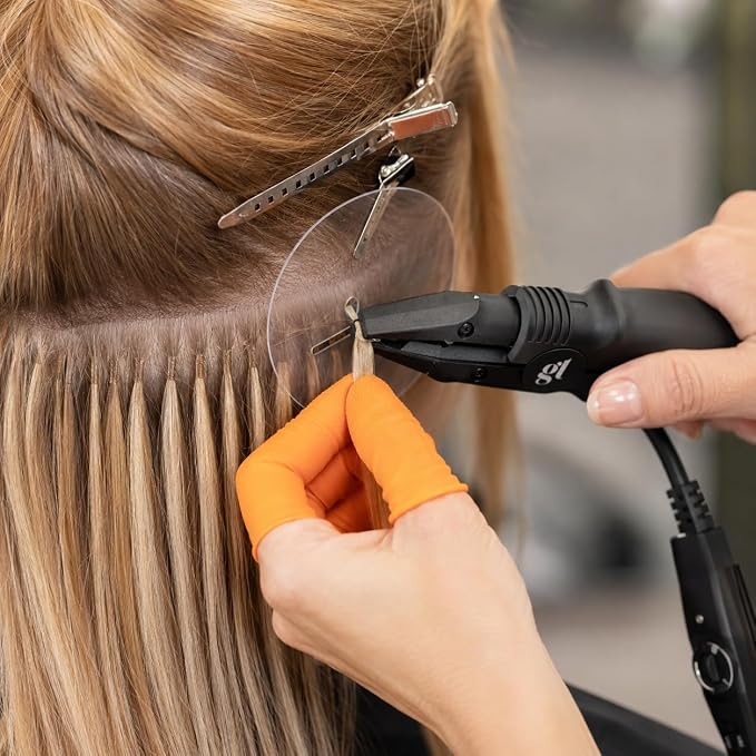 GL Professional Keratin & Fusion Heat Connector for Hair Extensions | Compatible Hairextensions K-Tip & U-Tip/Nail-Tip bonds. Adjustable 100-220C dial. 2.5m cable.