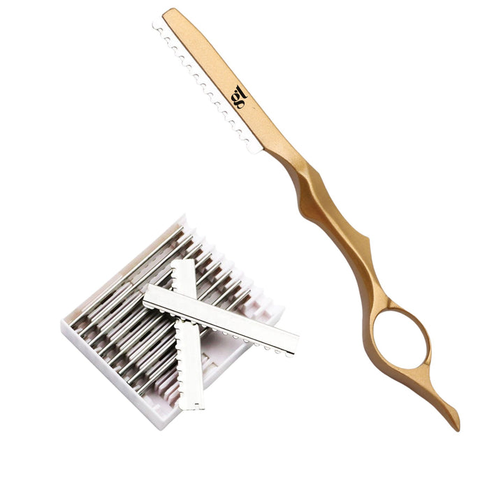 GL Professional Gold Hair Trimming Razor Tool (6.89")