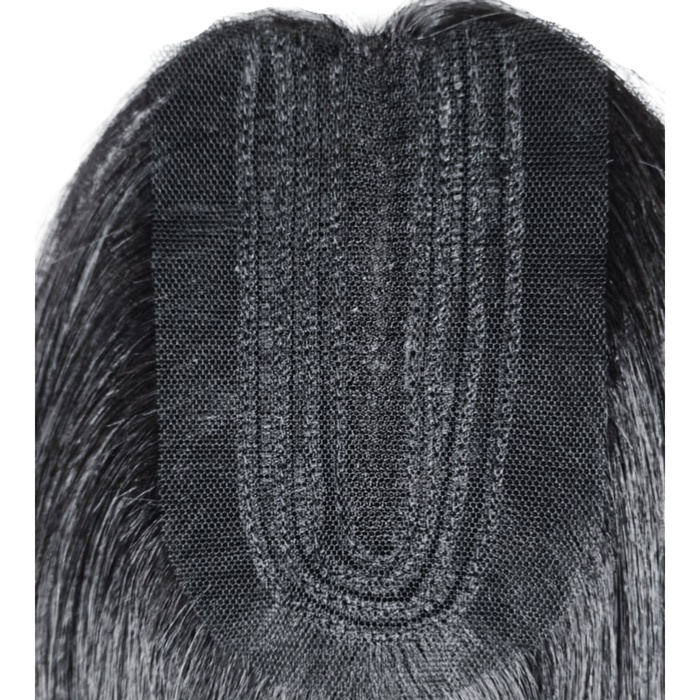 GL Hair 14", 4x9cm Base, Human Hair Mesh Integration Training Hair Closure – Hair Loss Solution Topper (#1B Natural Black)- [TRAINING USE ONLY]