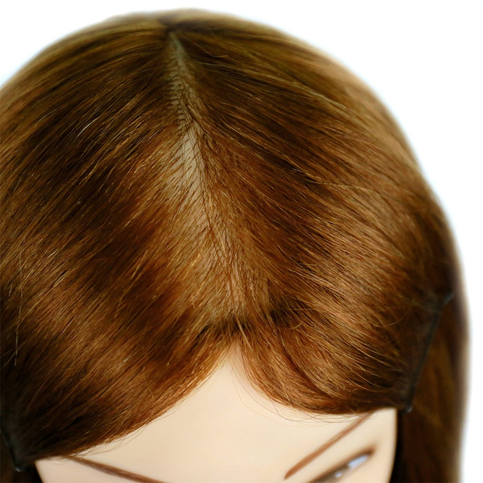 GL Hair 16” Hairdressing Training Mannequin Head – Mixed Human & High-Grade Fibre Hair for Hair Extension, Braiding, Cutting & Styling Practice (Golden Brown (16inch)